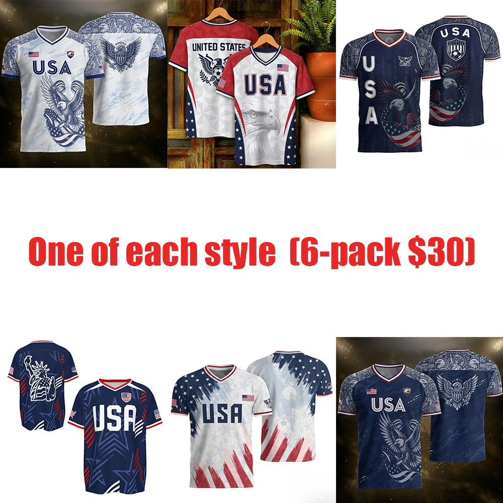🔥 Last Chance! 6 Pieces for $30, Today Only! 🔥 USA Soccer Jersey For Men – 2026 America V-Neck Quick-Drying Casual Wear – Perfect for Fans!