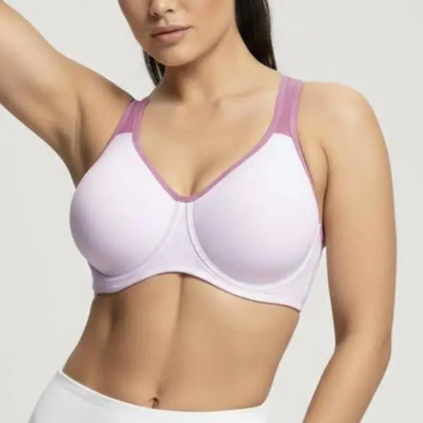 Women's 5-Pack Plus Size Sports Bra – Soft Support Non-Padded Unlined Full Coverage Activewear with Wide Straps & Outside Underwire for Everyday Fitness