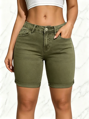 Women's 3-Pack Slim-Fit Denim Shorts – Washed Casual Summer Shorts with Pockets