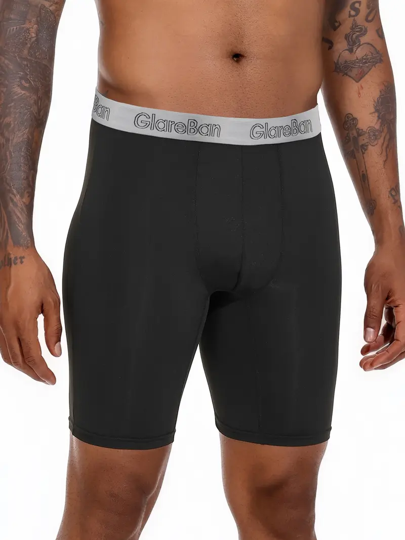 10-Pack Men's Long-Leg Quick-Dry Sports Boxer Briefs – Soft Stretchy Gym Workout Underwear