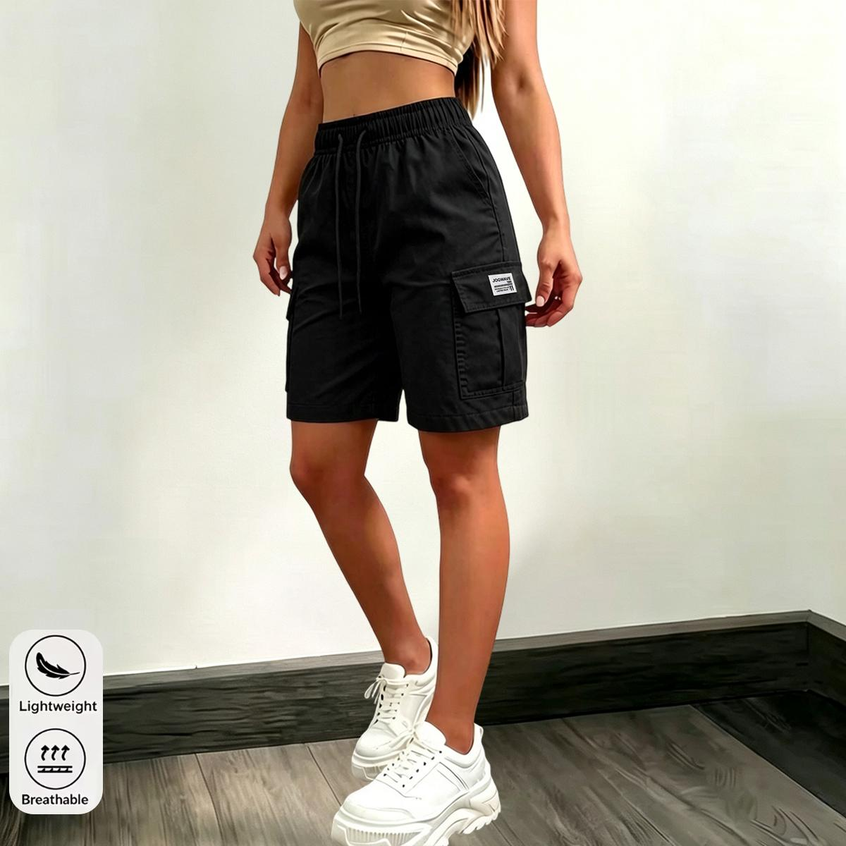Women's 8-Pack Cargo Shorts – Wide-Leg Summer Shorts with Pockets & Drawstring