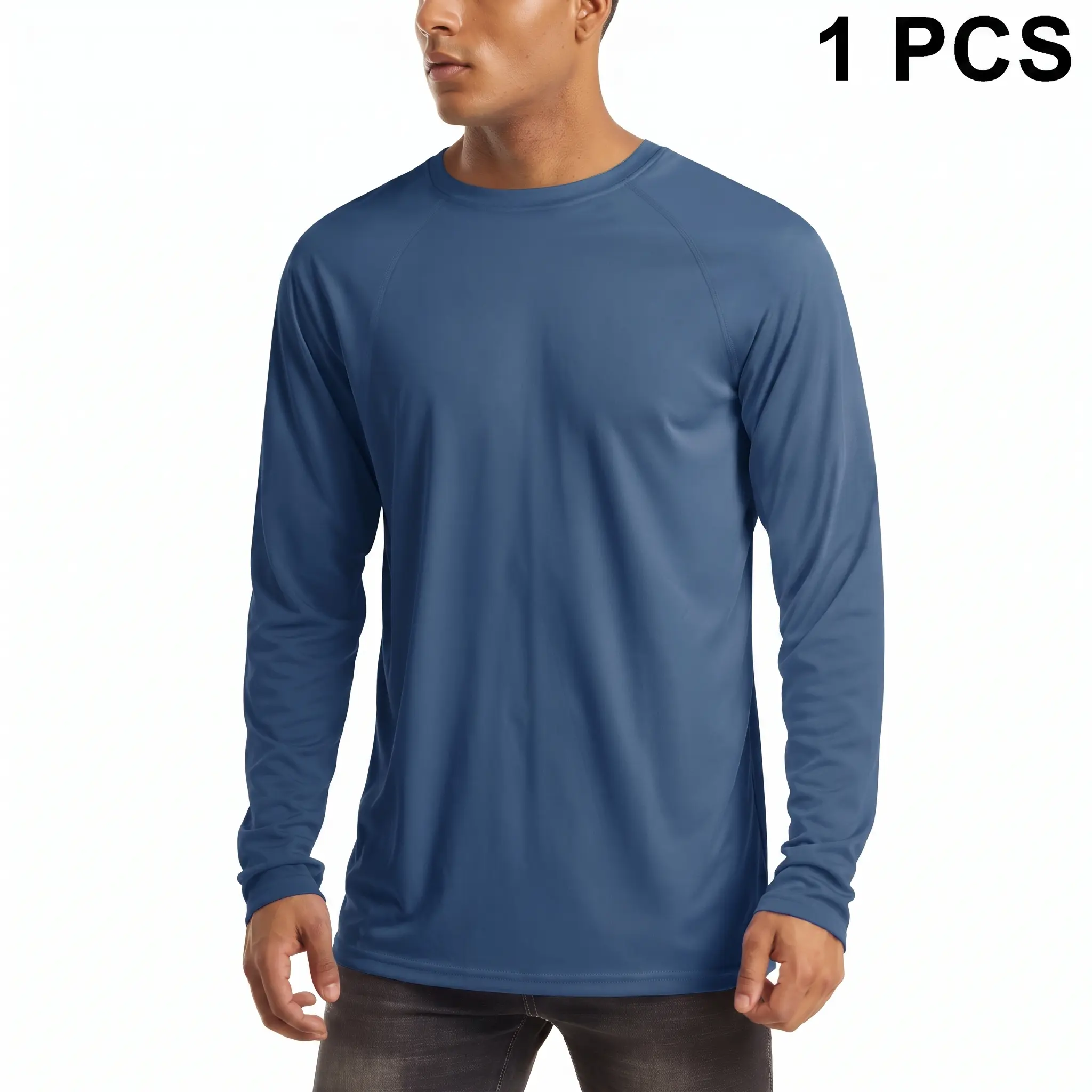 Men's UPF 50+ Quick-Dry Long Sleeve Rash Guard – Raglan Fishing & Gym Shirt