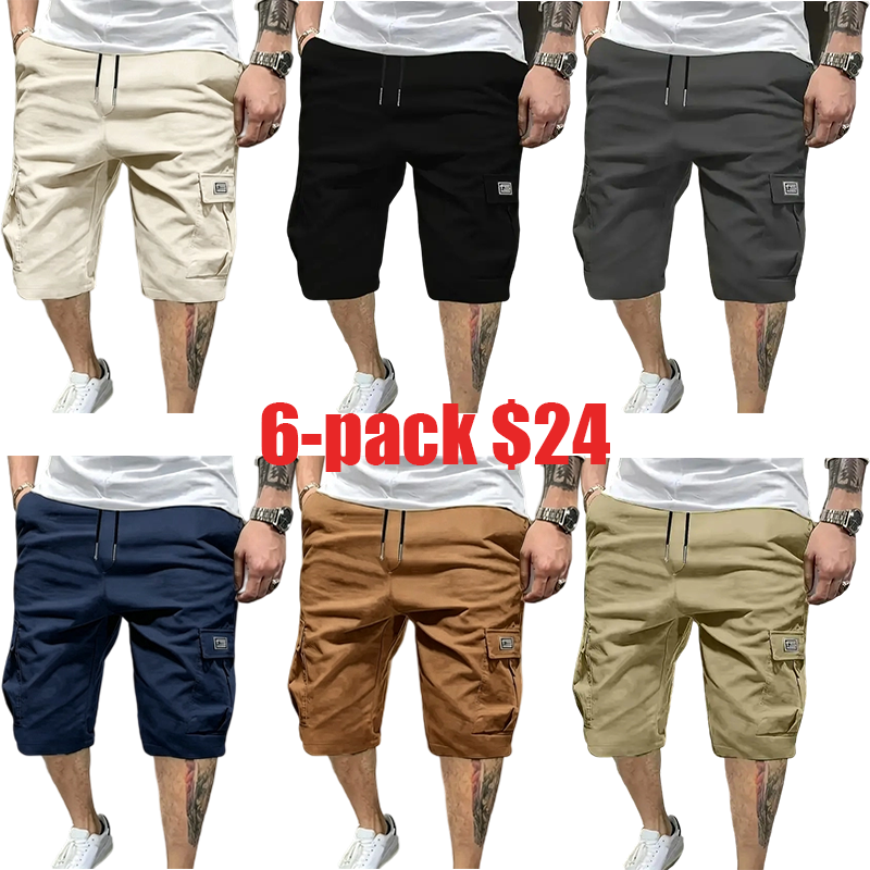 Men's Multi-Pocket Casual Shorts – Slanted Pockets with Single Rear Pocket, Versatile Summer Shorts for Daily Outings & Vacation