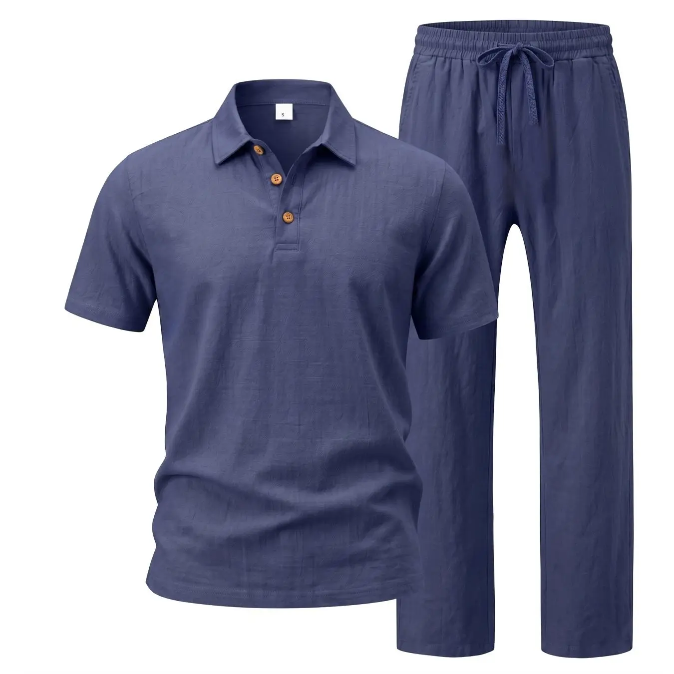 Men's 2-Piece Set – Short Sleeve Button Down Shirt & Loose Pants, Breathable Summer Vacation Outfit