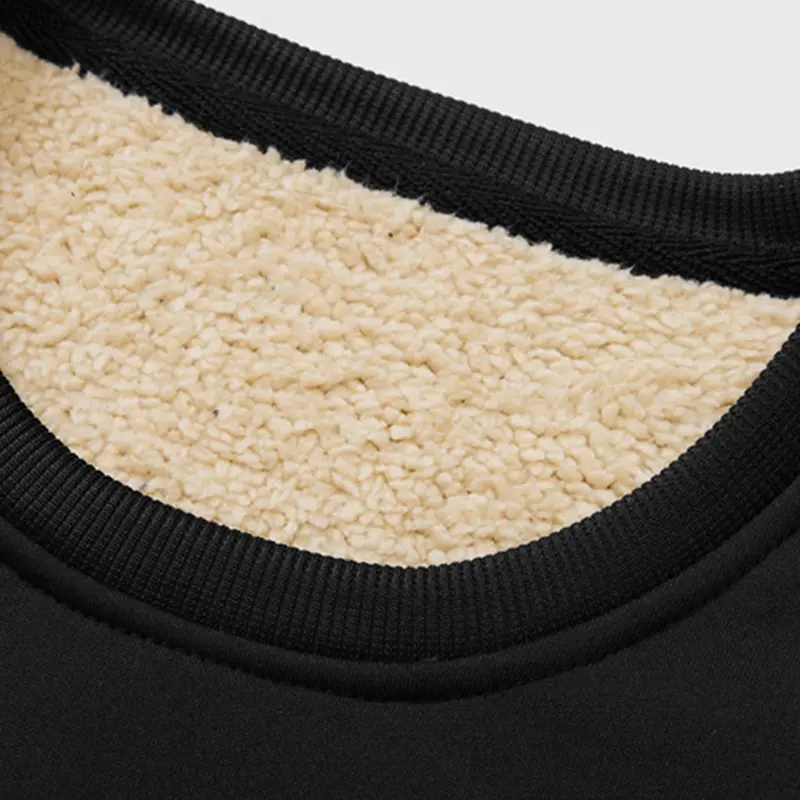 Men's 6-Pack Faux-Fleece Lined Crewneck Sweatshirts – Wind-Resistant Fitted Pullover Tops