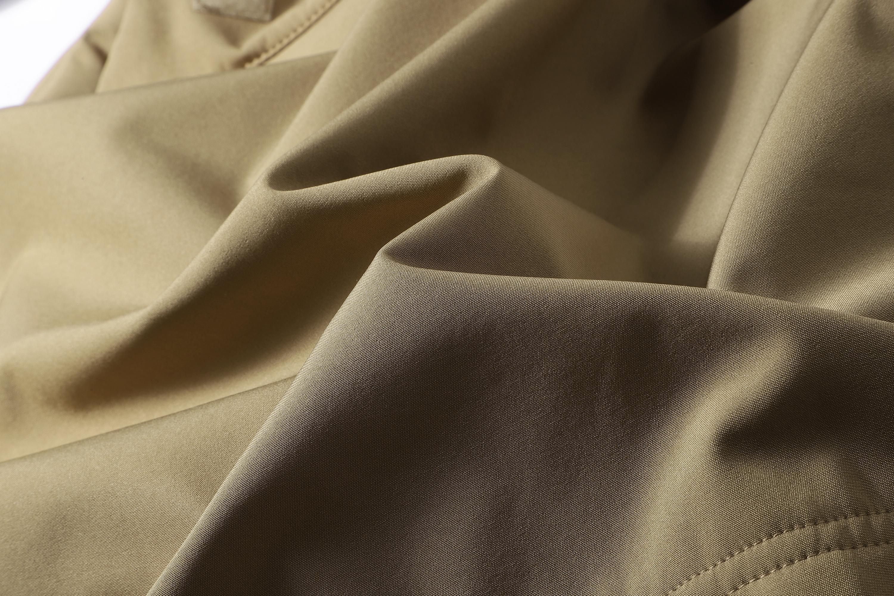 Men's Fitted Woven Plain Long-Sleeve Hooded Coat - Outdoor Hiking Wear with Adjustable Tie-In Drawstring Hood, Multiple Zipper Pockets on Chest & Arms for Small Items, Beige Father's Day Gift, Fitted Cut, Outdoor Wear,sohochic sohochic