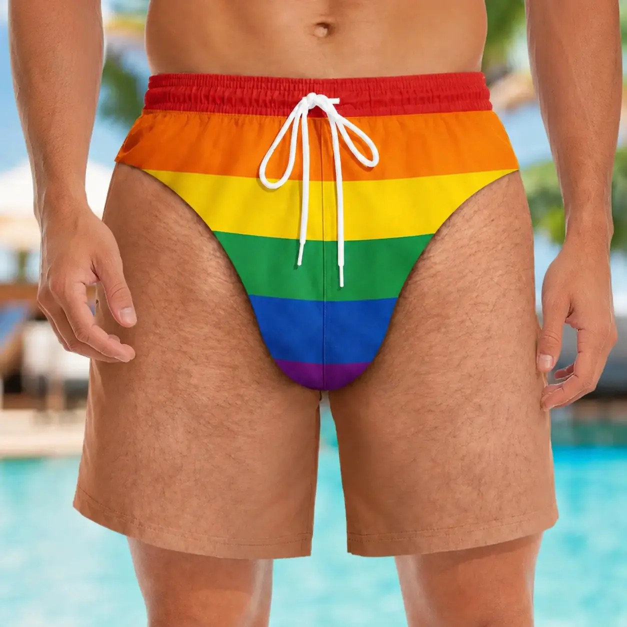Men's Patriotic Swim Trunks – American Flag "Freedom & Chill" Quick Dry Beach Shorts with Mesh Lining
