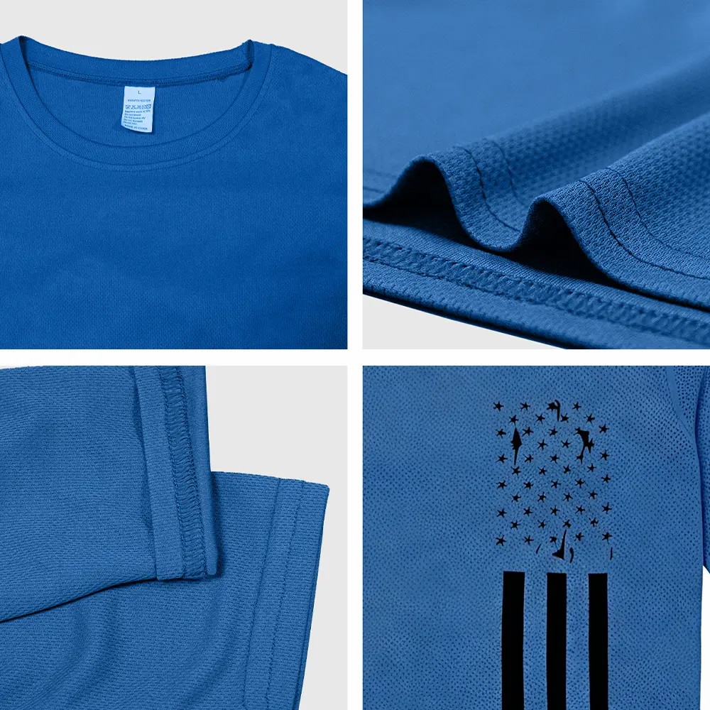 Men's 5-Pack UV Protection Long Sleeve Athletic Shirts – Lightweight Quick-Dry Activewear with Vintage Logo