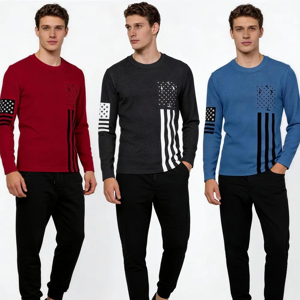 Men's 5-Pack UV Protection Long Sleeve Athletic Shirts – Lightweight Quick-Dry Activewear with Vintage Logo