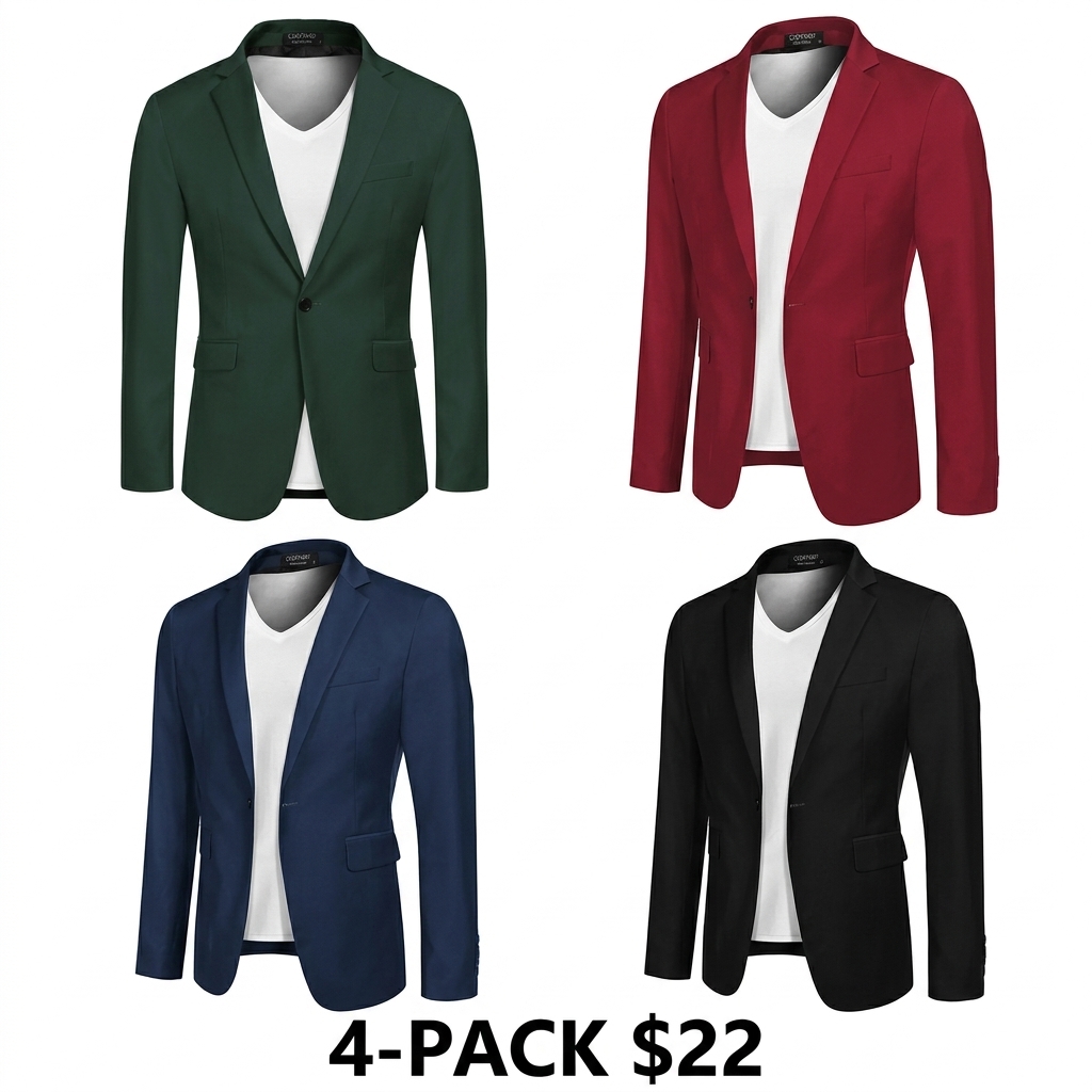 Men's One Button Casual Blazer – Lightweight Slim Fit Sport Coat for Business & Everyday Style