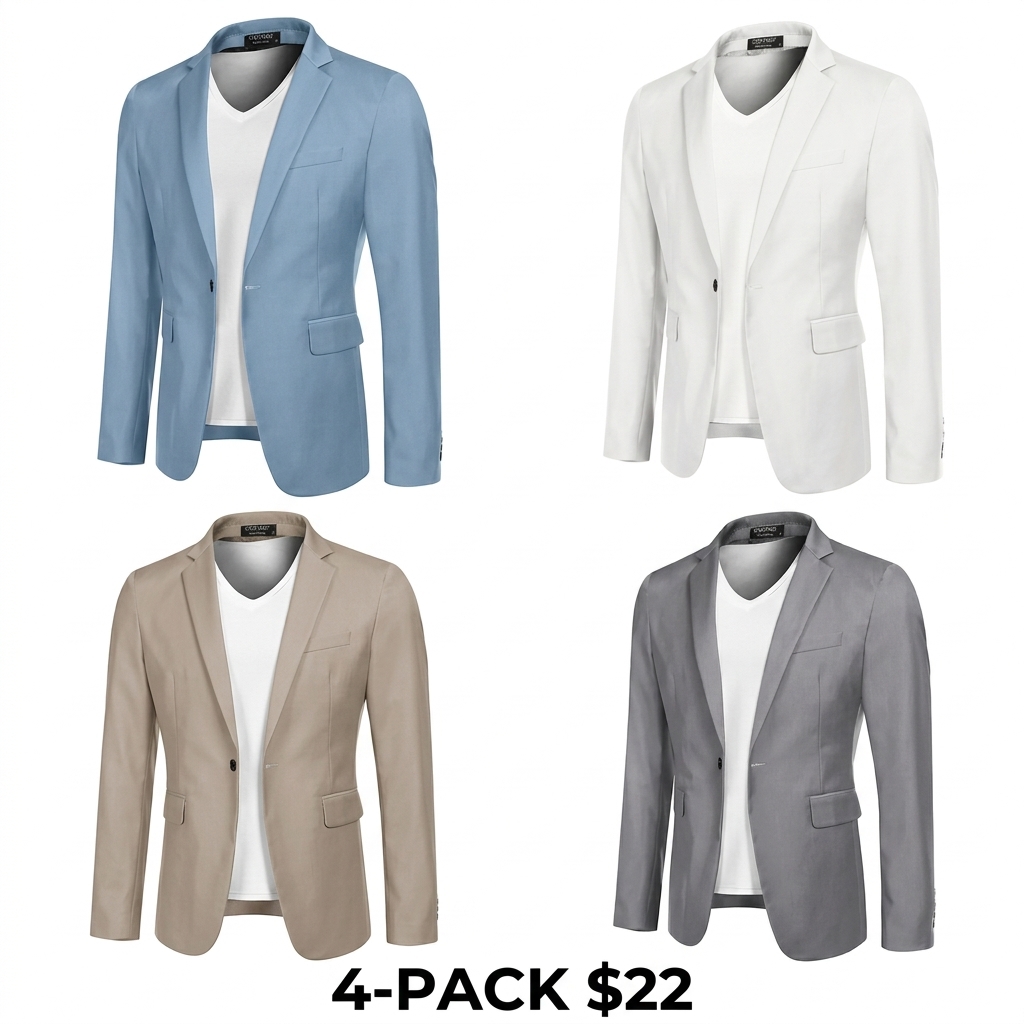 Men's One Button Casual Blazer – Lightweight Slim Fit Sport Coat for Business & Everyday Style