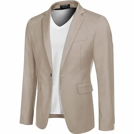 Men's One Button Casual Blazer – Lightweight Slim Fit Sport Coat for Business & Everyday Style