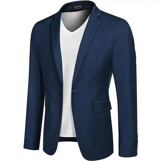 Men's One Button Casual Blazer – Lightweight Slim Fit Sport Coat for Business & Everyday Style