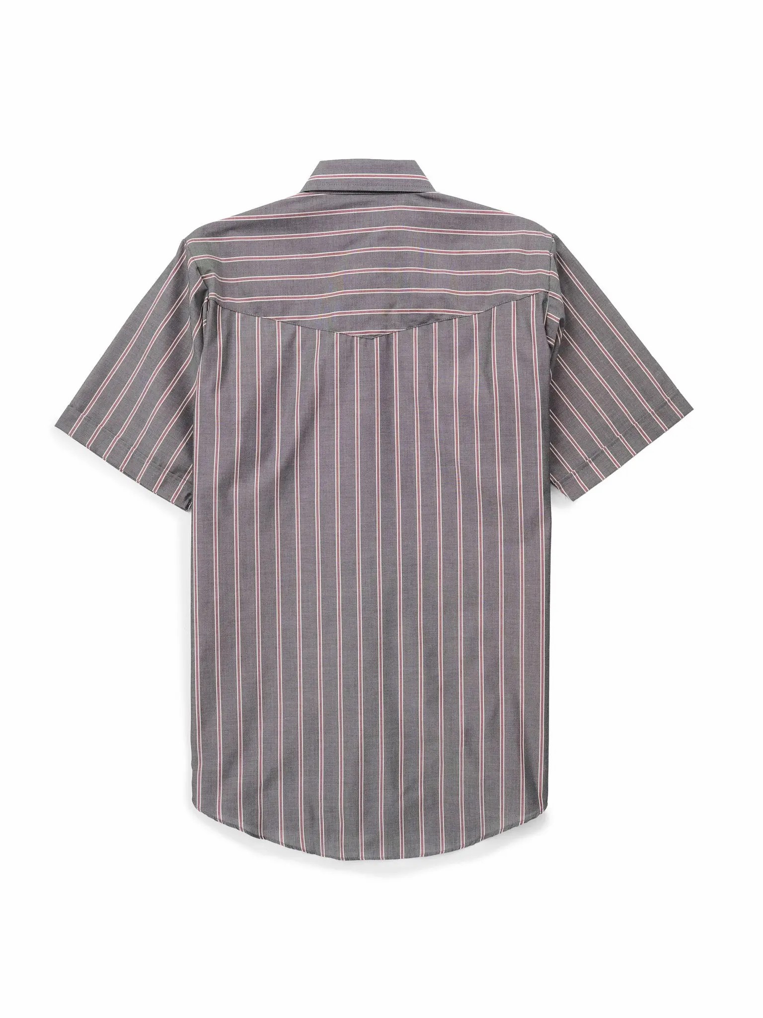 Men's Short Sleeve Western Snap Shirt – Striped Pearl Snap with Classic Western Yokes & Pockets
