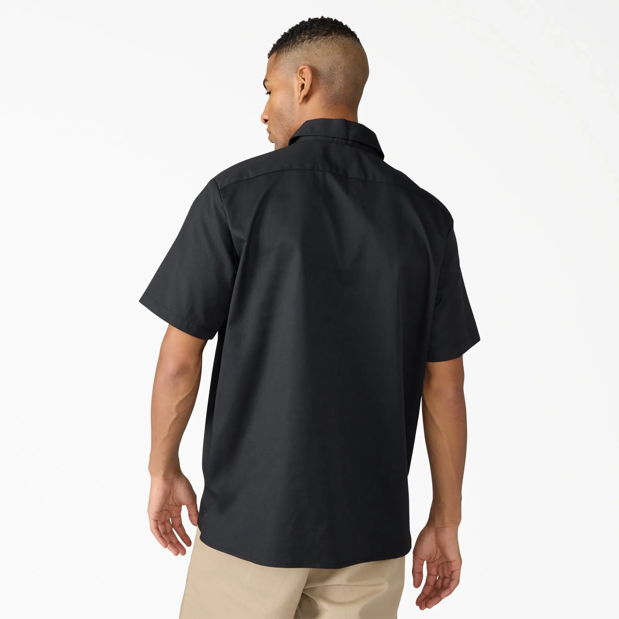 Men's 1/4 Zip Work Shirt – Relaxed Fit, Breathable Short Sleeve, Workwear Style Top