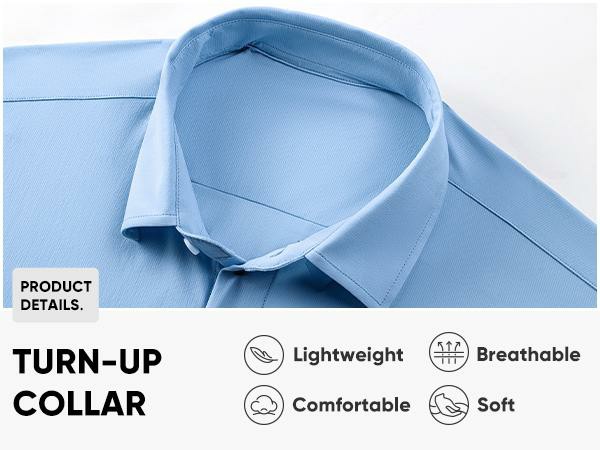Men's Muscle Fit Short Sleeve Dress Shirt – 4-Way Stretch, Wrinkle-Free, Casual Button Down