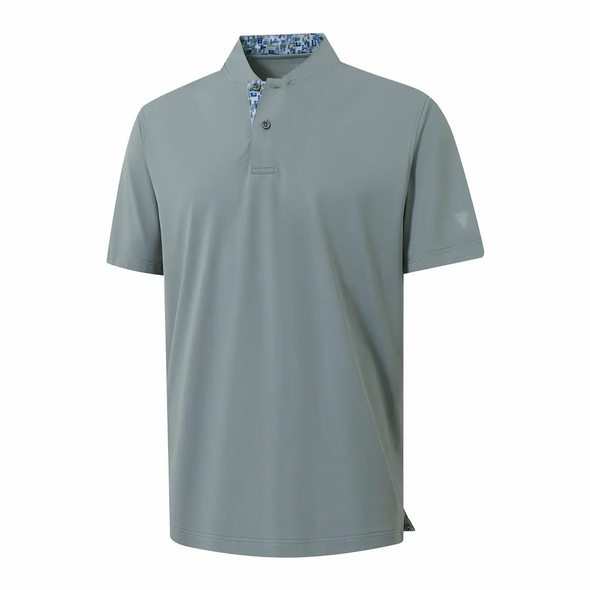 Men's Collarless Performance Golf Shirt – Dry Fit Henley, Moisture Wicking, Short Sleeve