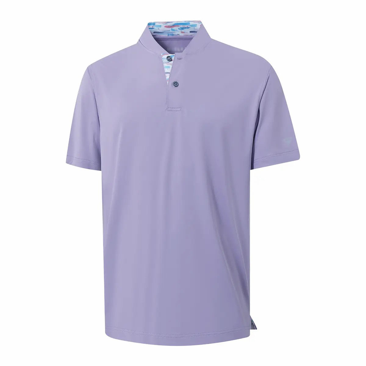 Men's Collarless Performance Golf Shirt – Dry Fit Henley, Moisture Wicking, Short Sleeve