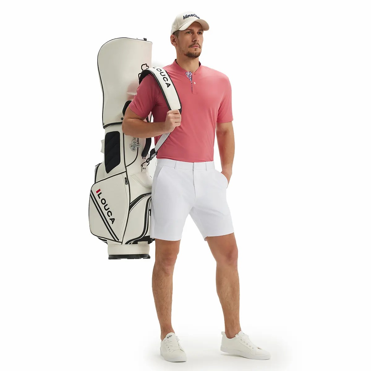 Men's Collarless Performance Golf Shirt – Dry Fit Henley, Moisture Wicking, Short Sleeve