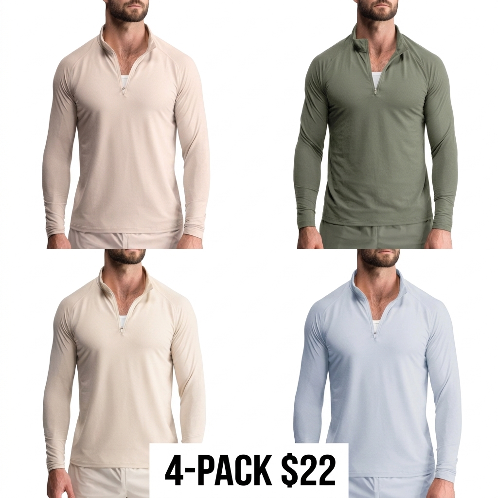 Men's Fitted Performance Quarter Zip – Breathable Lightweight Athletic Pullover