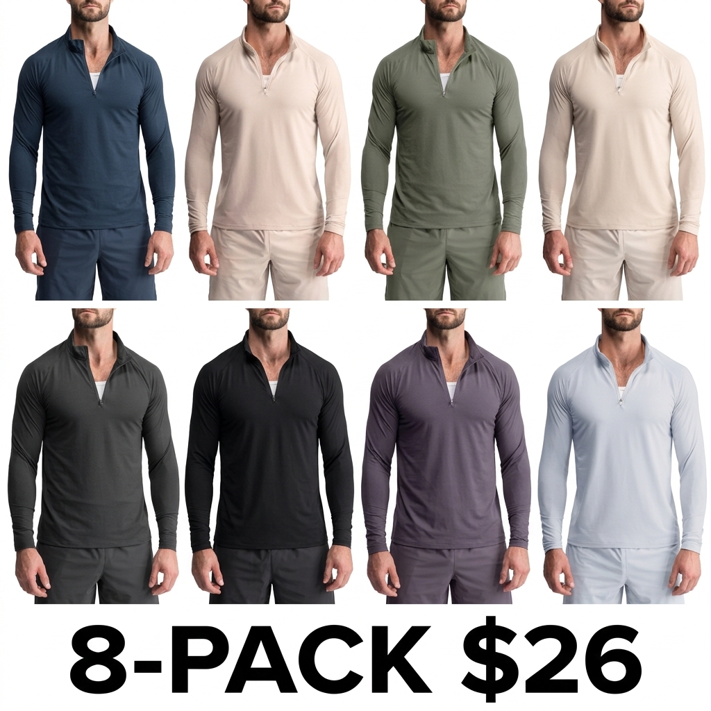 Men's Fitted Performance Quarter Zip – Breathable Lightweight Athletic Pullover