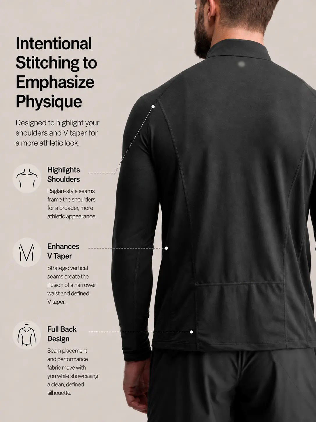 Men's Fitted Performance Quarter Zip – Breathable Lightweight Athletic Pullover