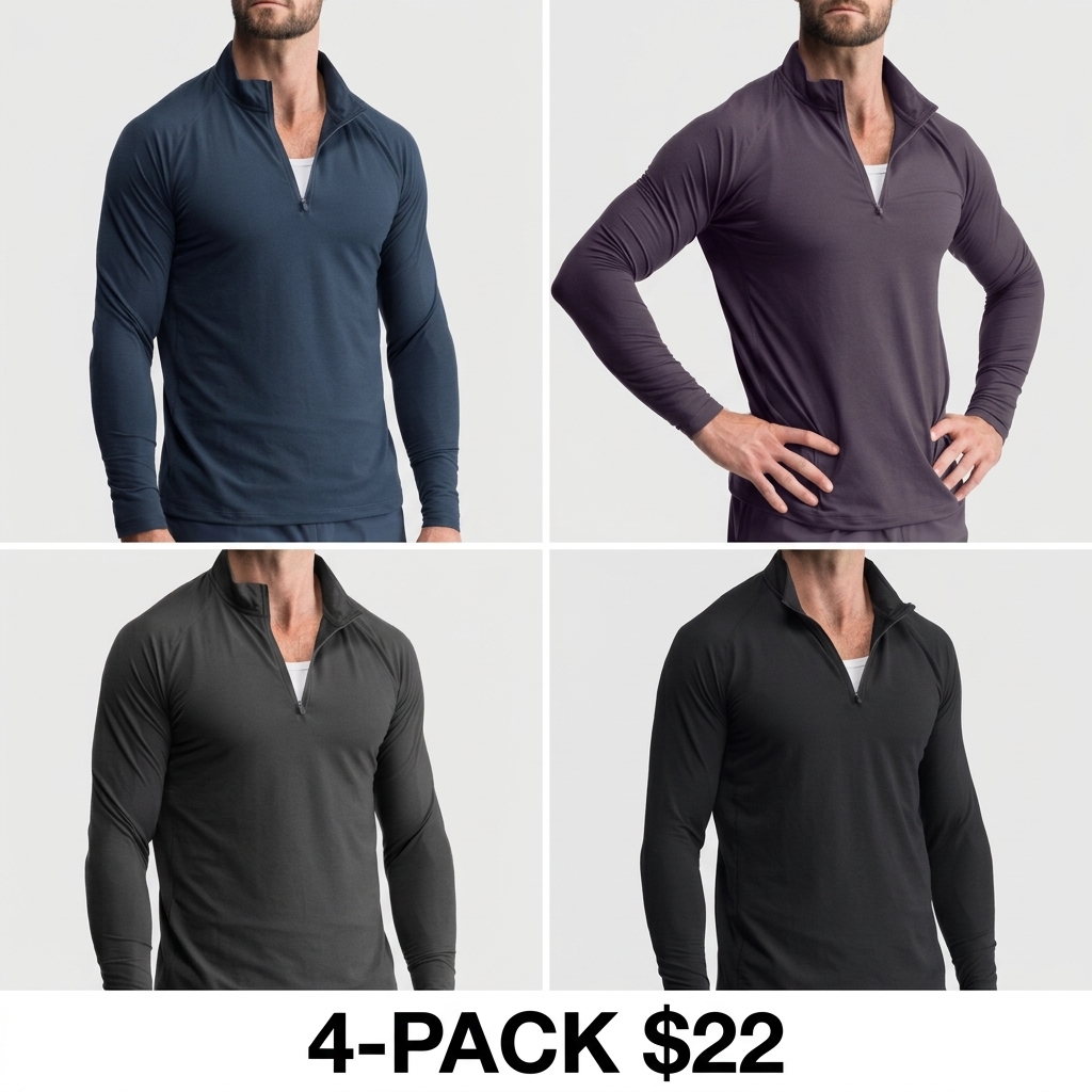 Men's Fitted Performance Quarter Zip – Breathable Lightweight Athletic Pullover