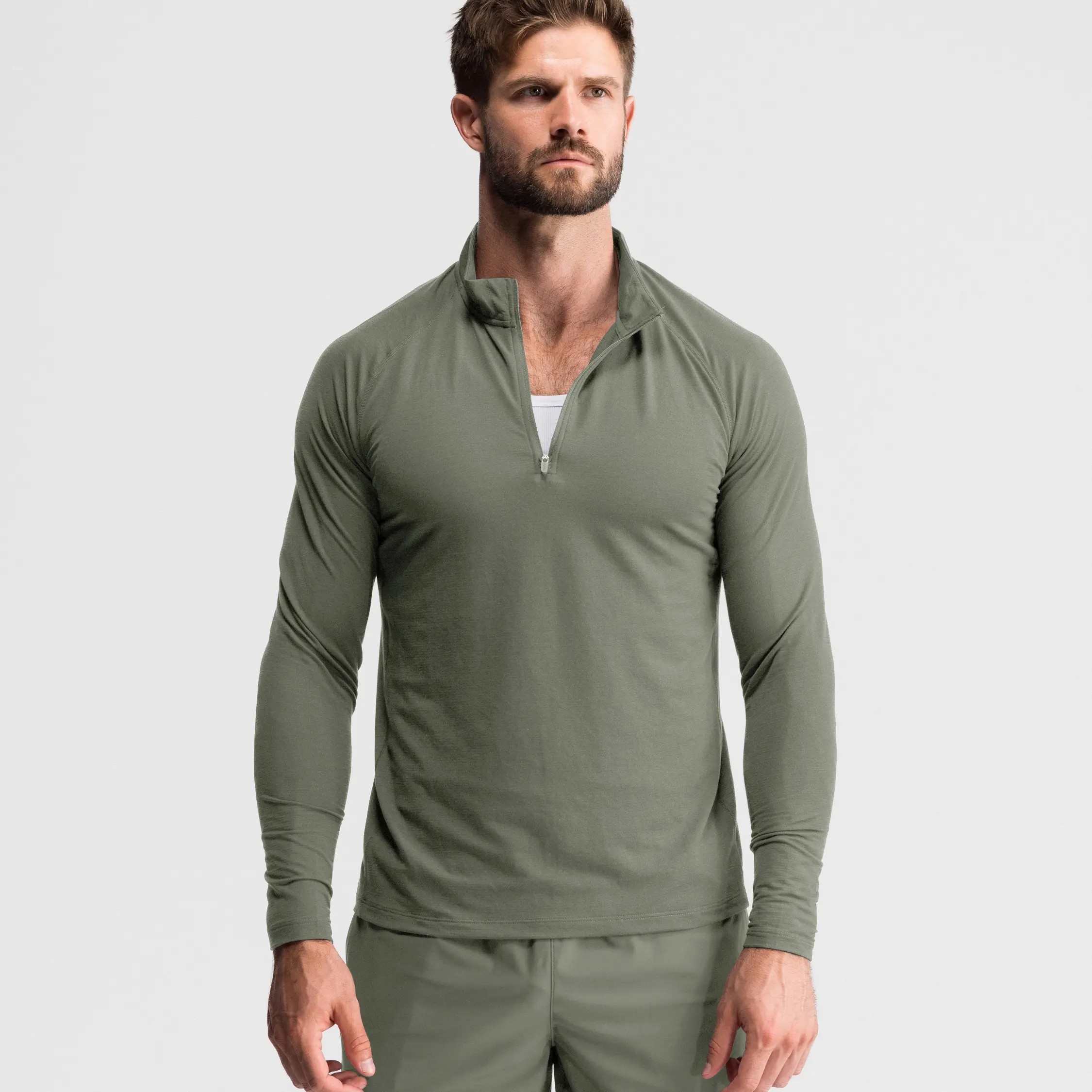 Men's Fitted Performance Quarter Zip – Breathable Lightweight Athletic Pullover