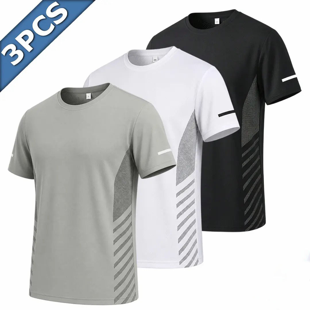 Men's Ice Silk Mesh Sports T-Shirt – Lightweight Breathable Summer Running & Training Top