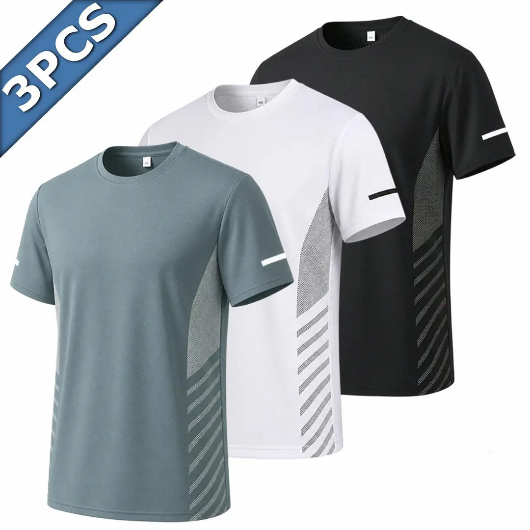 Men's Ice Silk Mesh Sports T-Shirt – Lightweight Breathable Summer Running & Training Top