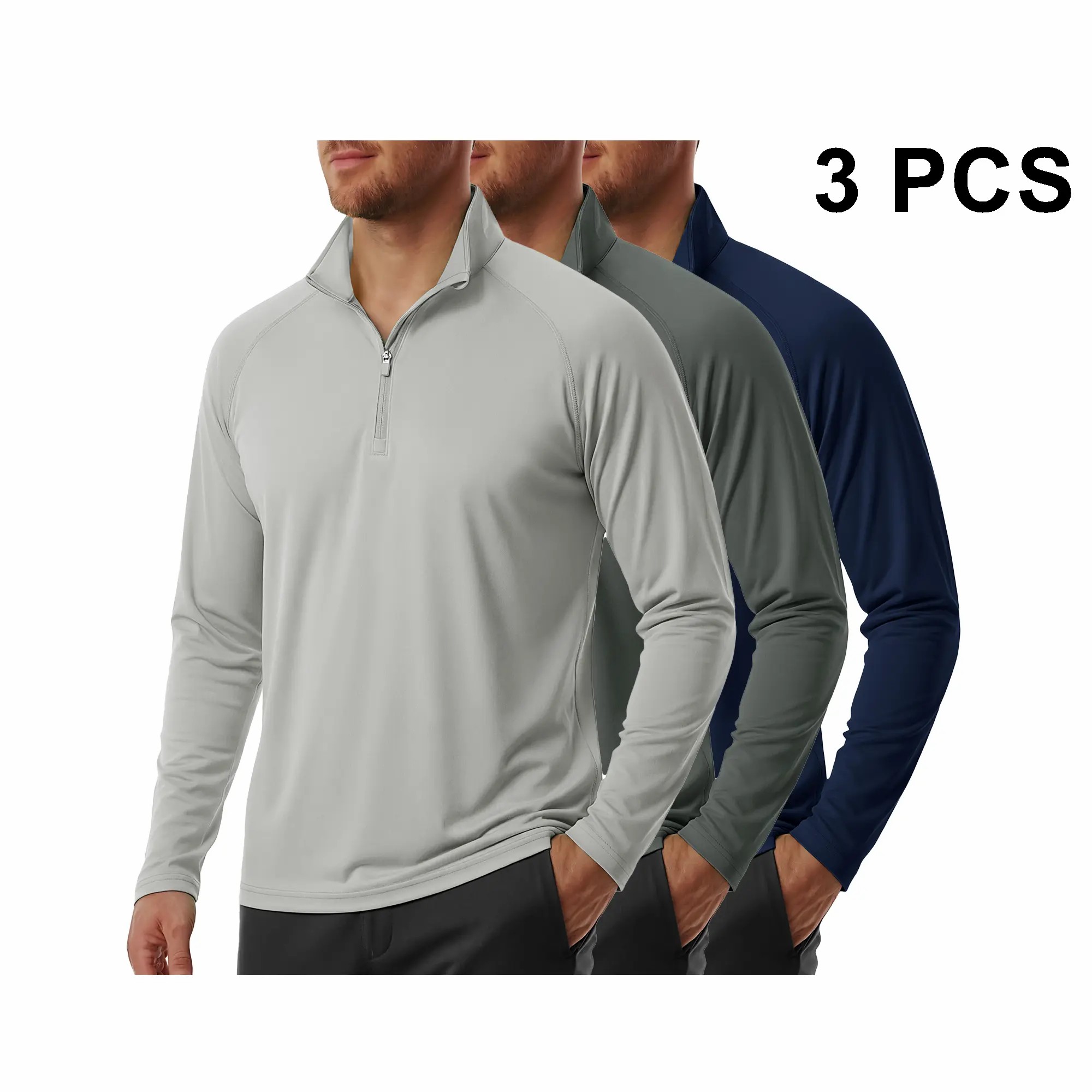 Men's 1/4 Zip Sun Shirt – UPF 50+ Quick Dry Lightweight Long Sleeve for Hiking & Running