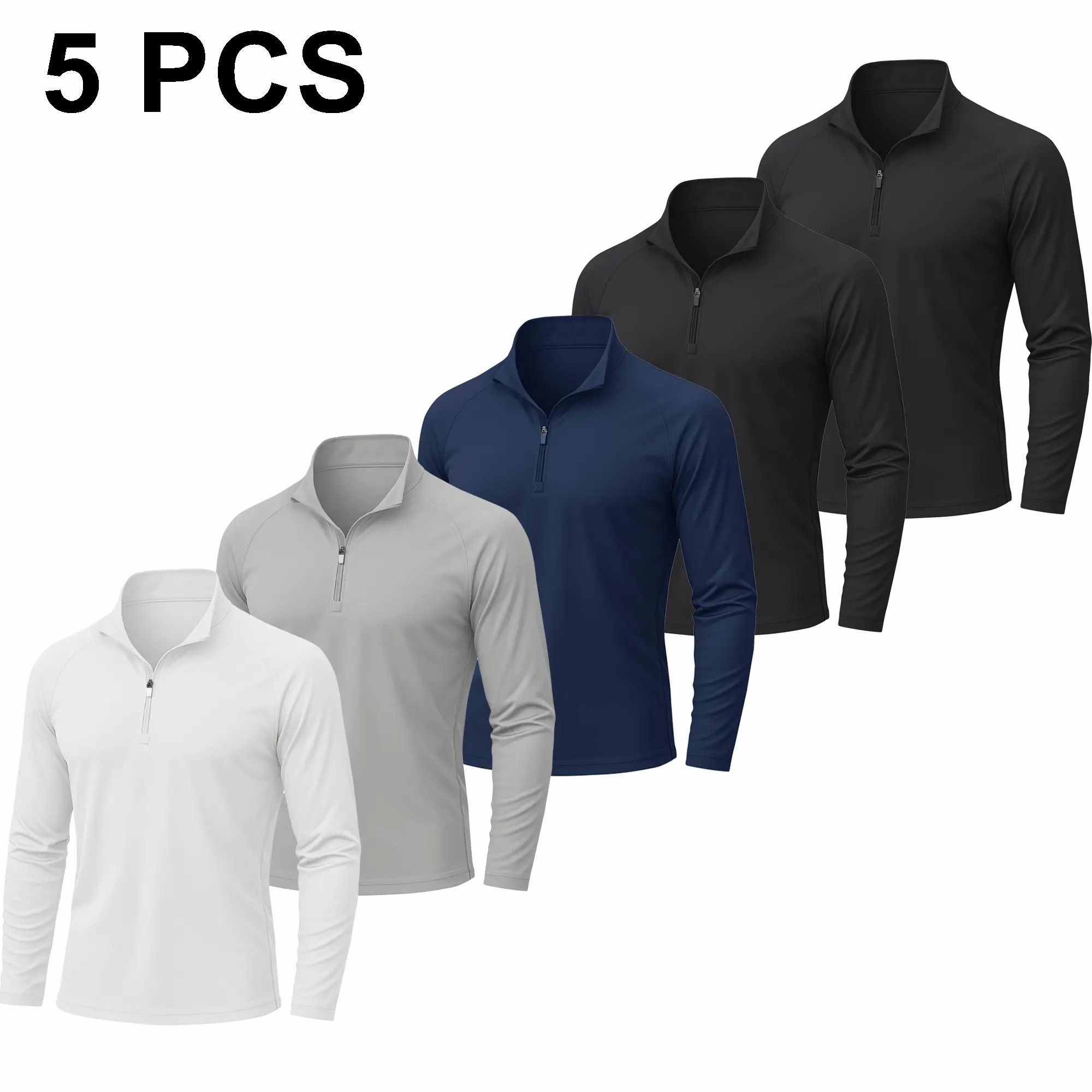 Men's 1/4 Zip Sun Shirt – UPF 50+ Quick Dry Lightweight Long Sleeve for Hiking & Running
