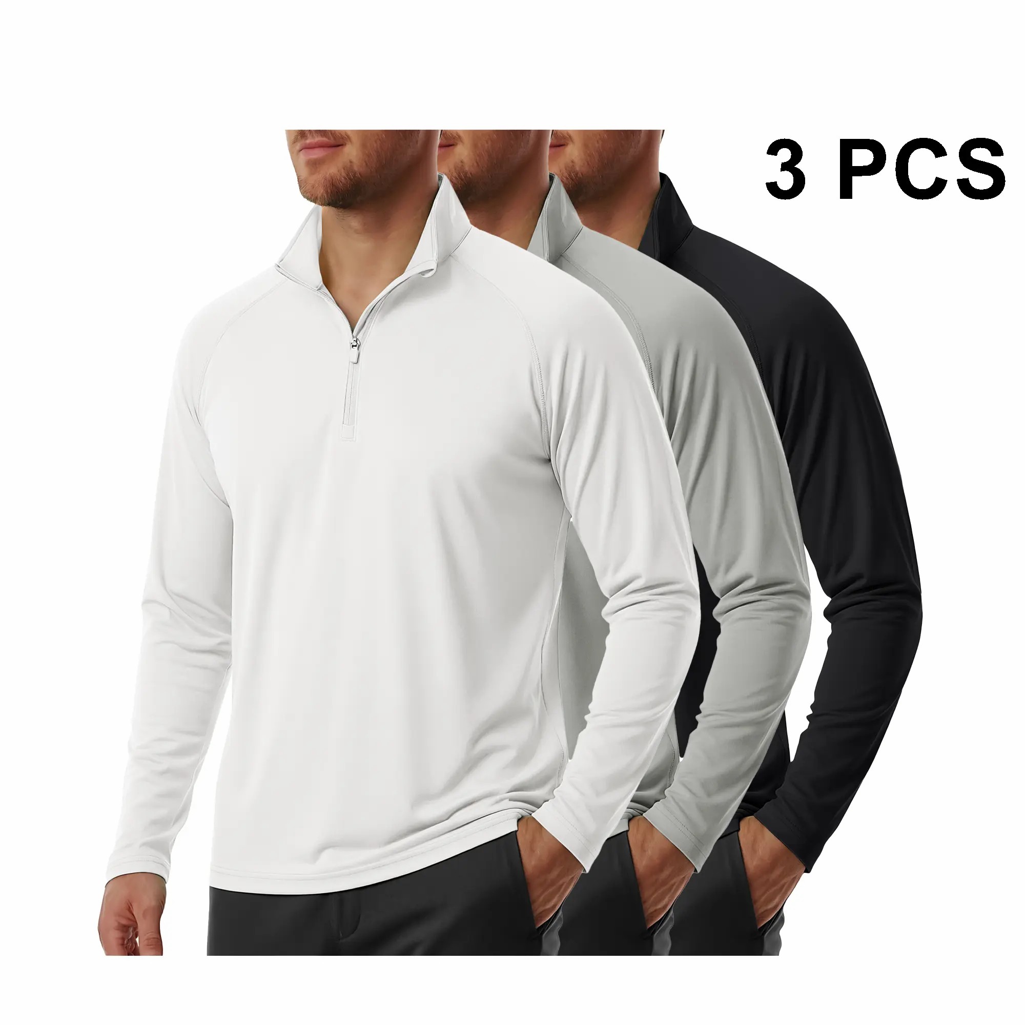 Men's 1/4 Zip Sun Shirt – UPF 50+ Quick Dry Lightweight Long Sleeve for Hiking & Running