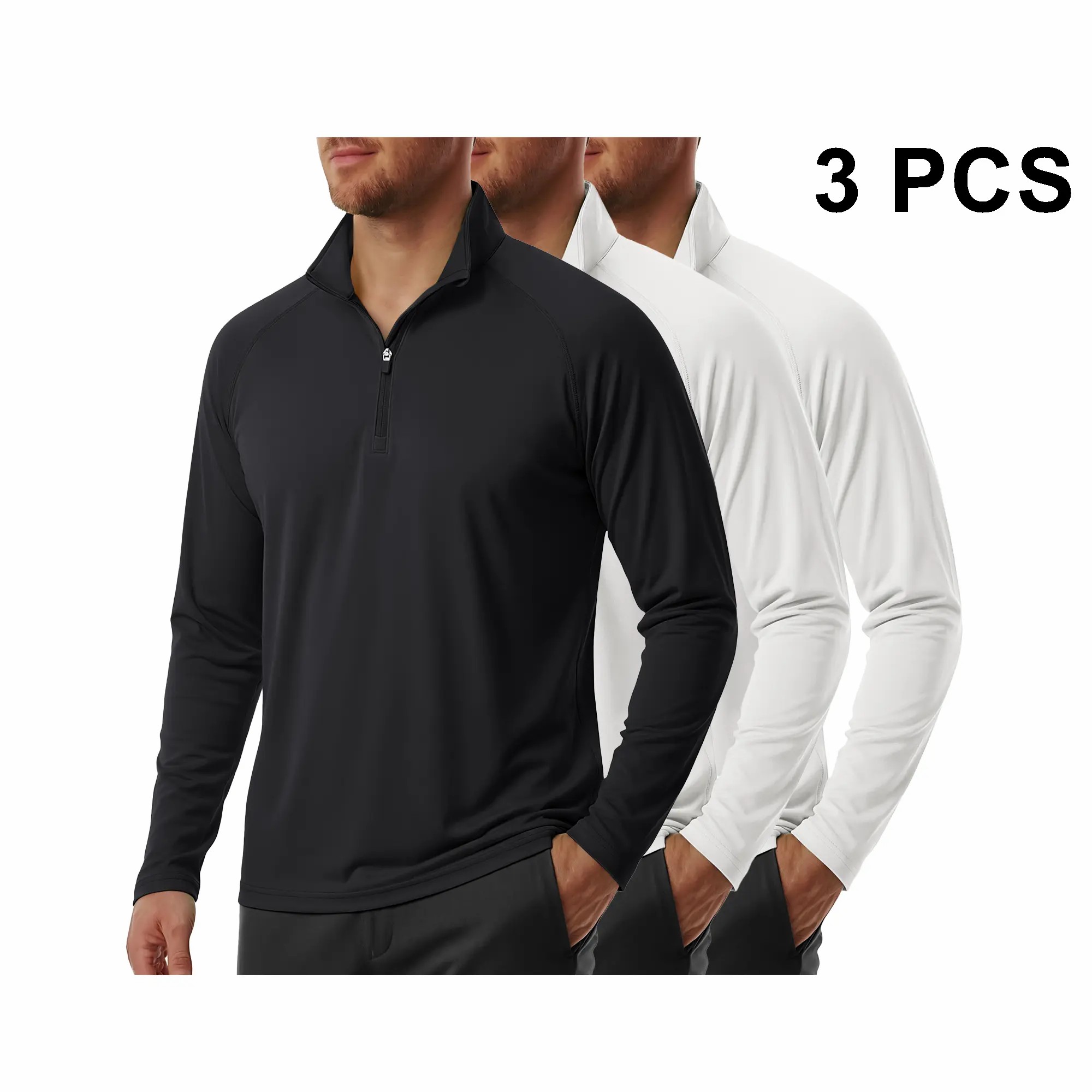 Men's 1/4 Zip Sun Shirt – UPF 50+ Quick Dry Lightweight Long Sleeve for Hiking & Running
