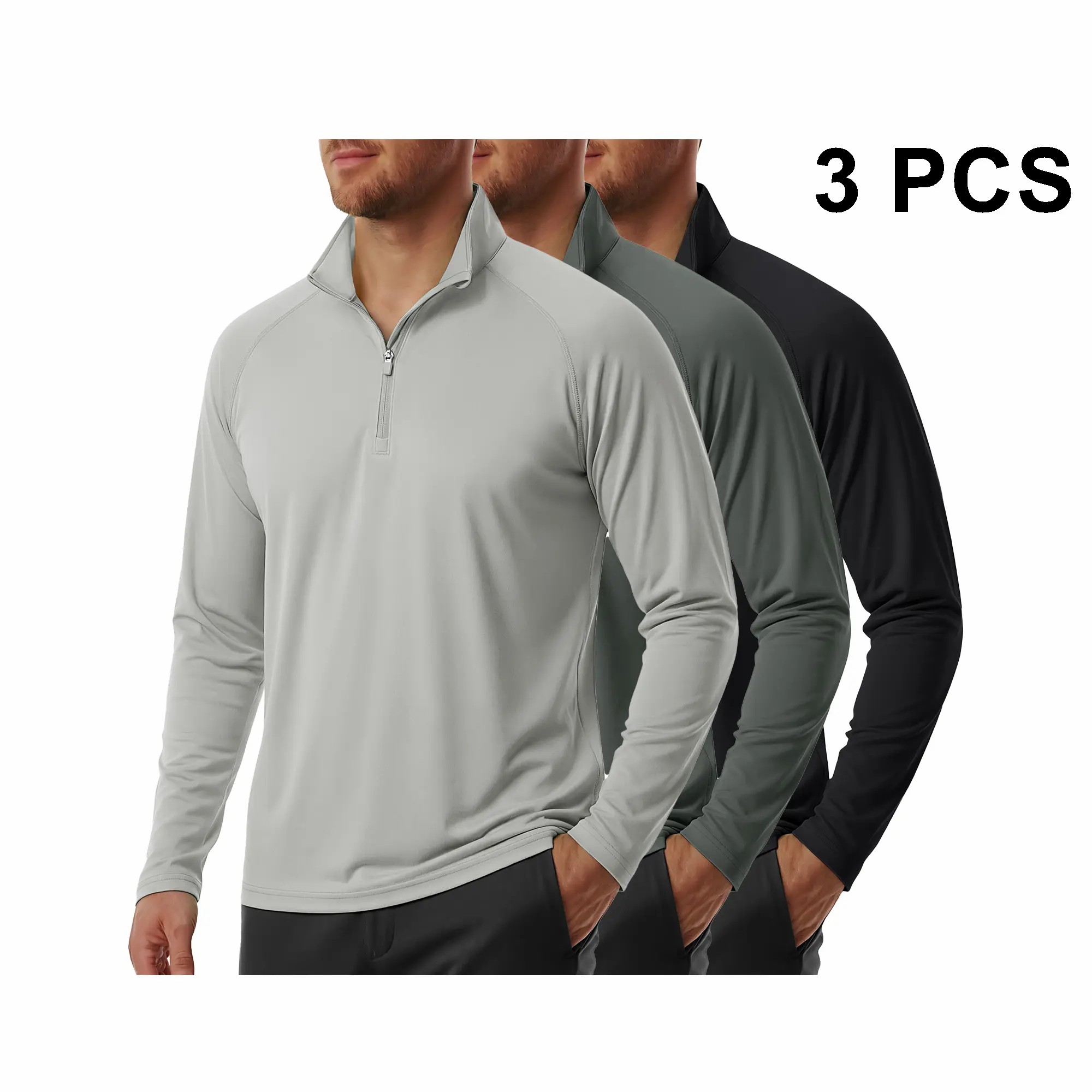 Men's 1/4 Zip Sun Shirt – UPF 50+ Quick Dry Lightweight Long Sleeve for Hiking & Running
