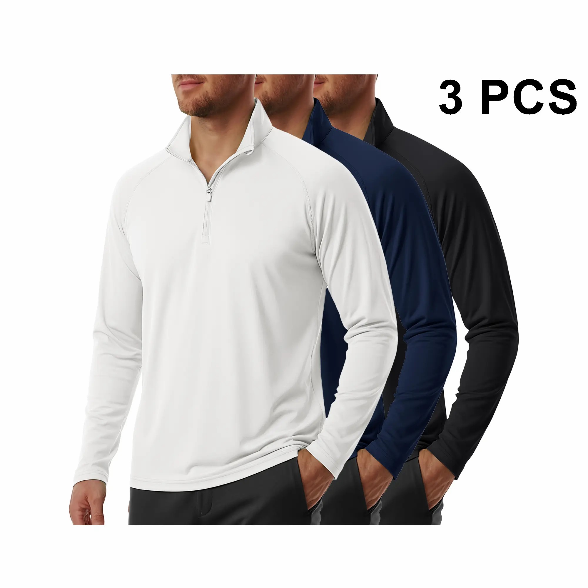 Men's 1/4 Zip Sun Shirt – UPF 50+ Quick Dry Lightweight Long Sleeve for Hiking & Running