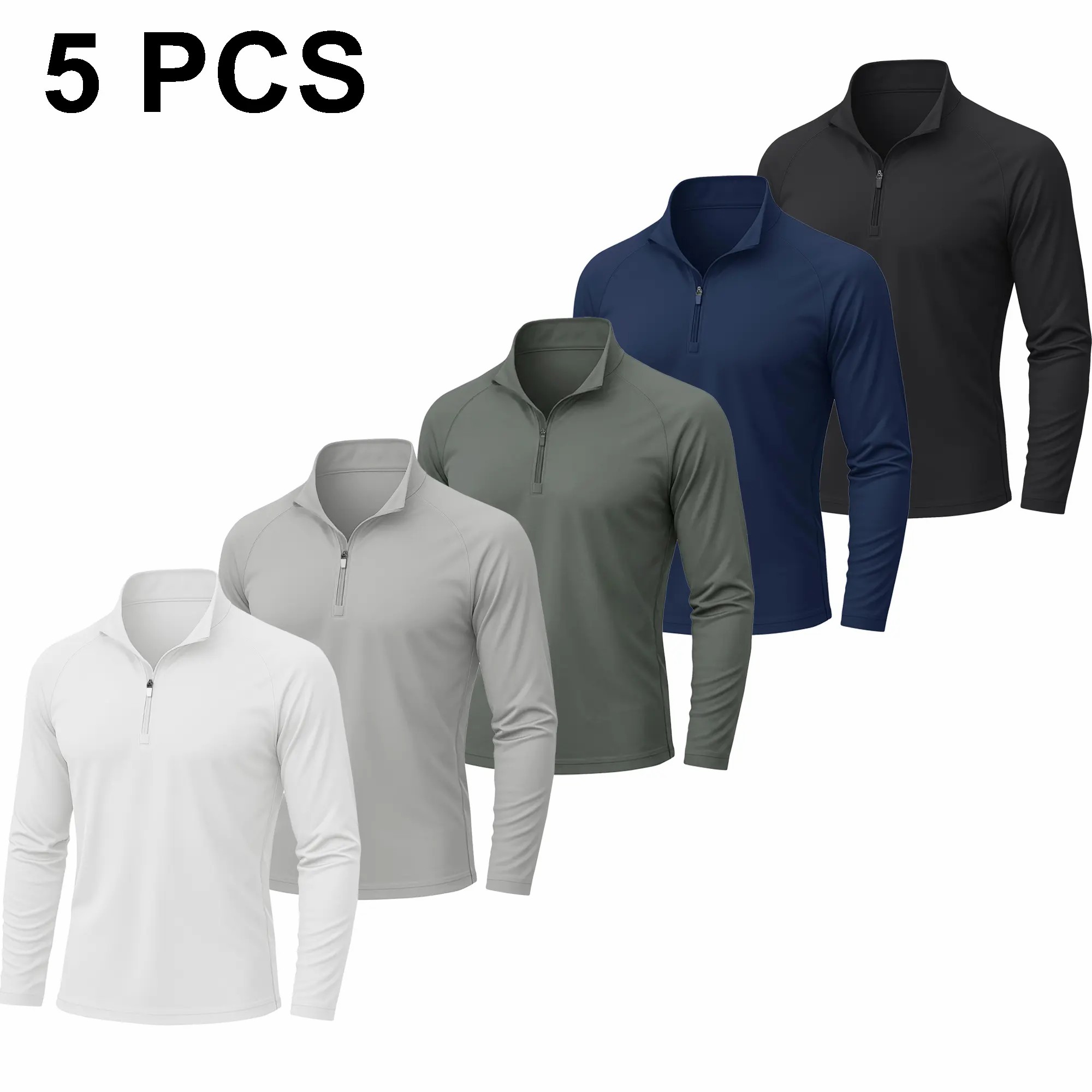 Men's 1/4 Zip Sun Shirt – UPF 50+ Quick Dry Lightweight Long Sleeve for Hiking & Running
