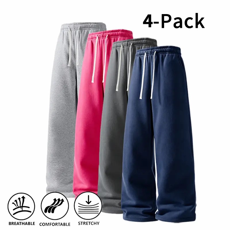 Men's 8-Pack Wide Leg Sweatpants – Ultra-Soft Breathable Athletic Pants for Basketball, Running & Gym