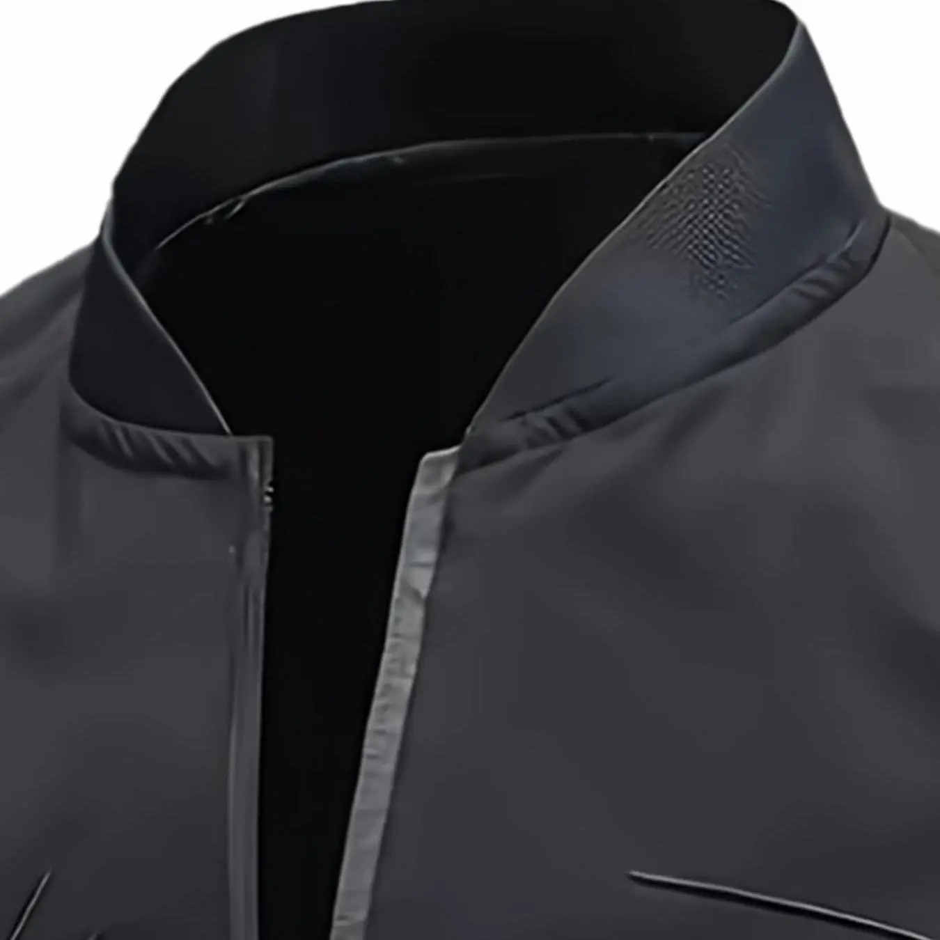 Men's Pilot Style Zip Up Jacket – Casual Fitted Bomber with Letter Embroidery