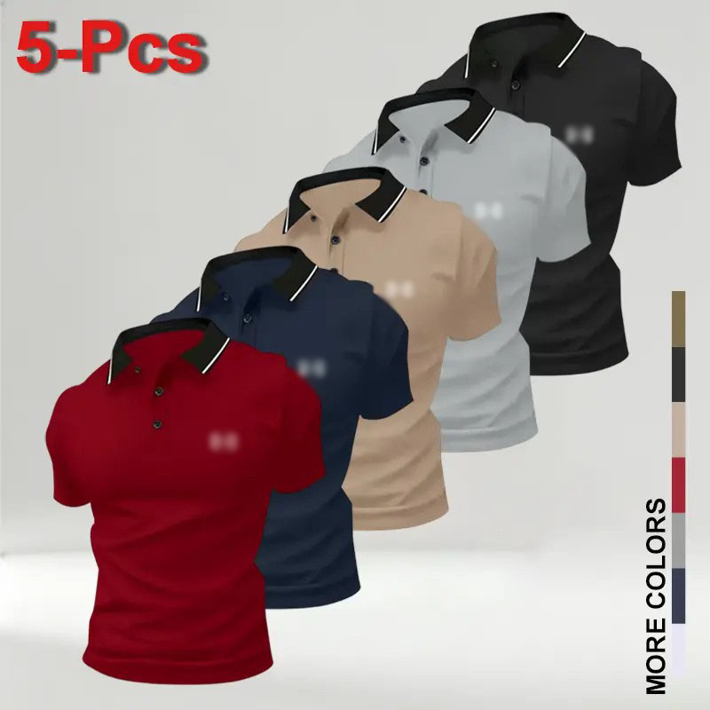 Men’s Classic Performance Polo Shirts 5-Pack