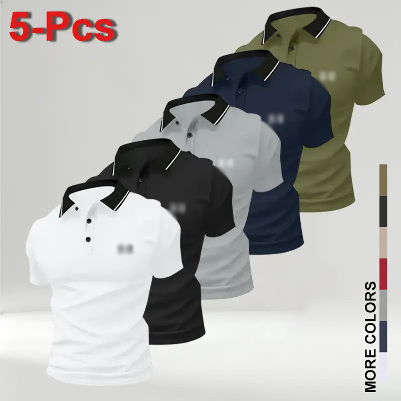 Men’s Classic Performance Polo Shirts 5-Pack