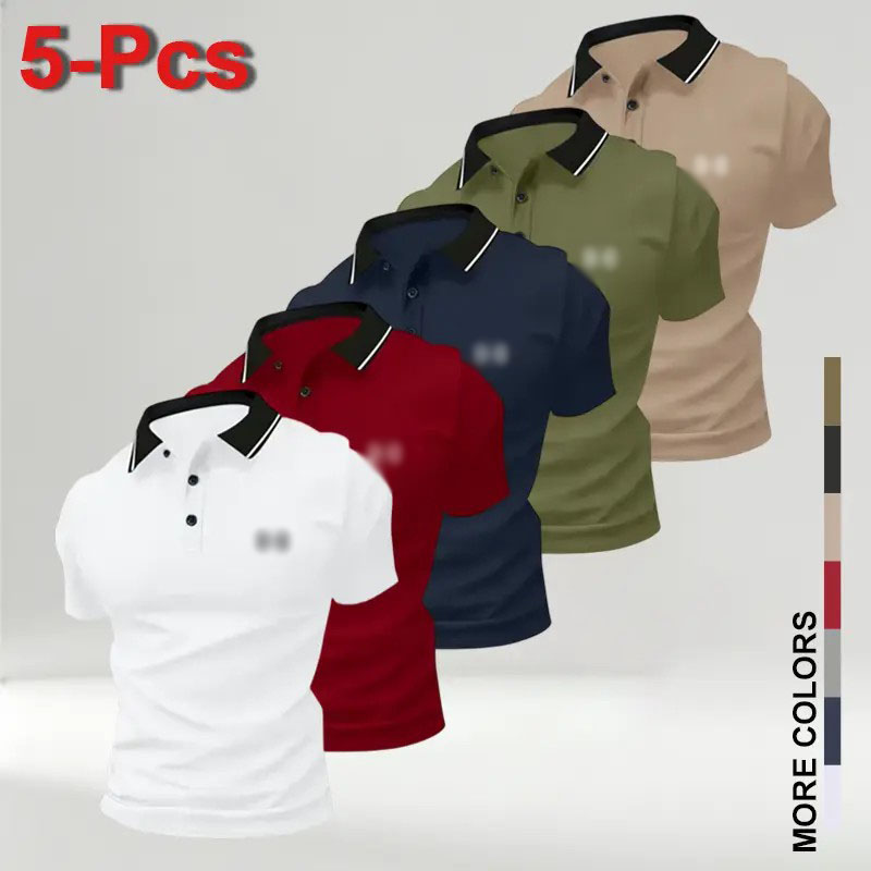 Men’s Classic Performance Polo Shirts 5-Pack