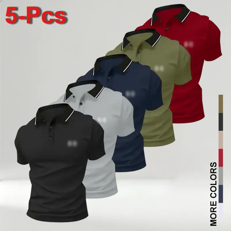Men’s Classic Performance Polo Shirts 5-Pack