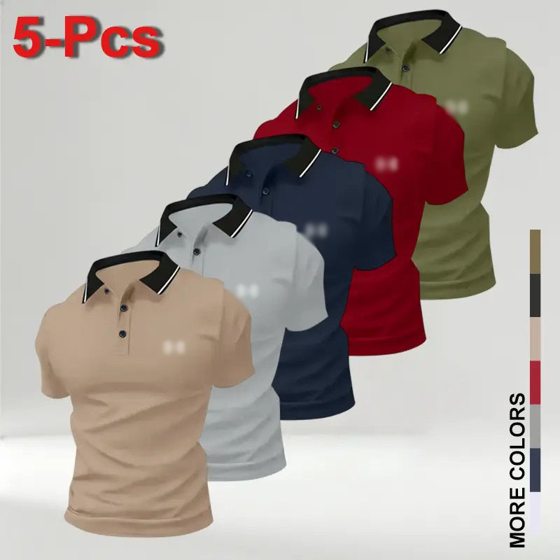 Men’s Classic Performance Polo Shirts 5-Pack