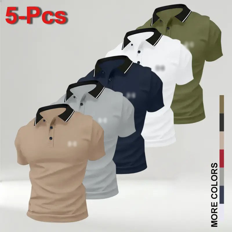 Men’s Classic Performance Polo Shirts 5-Pack