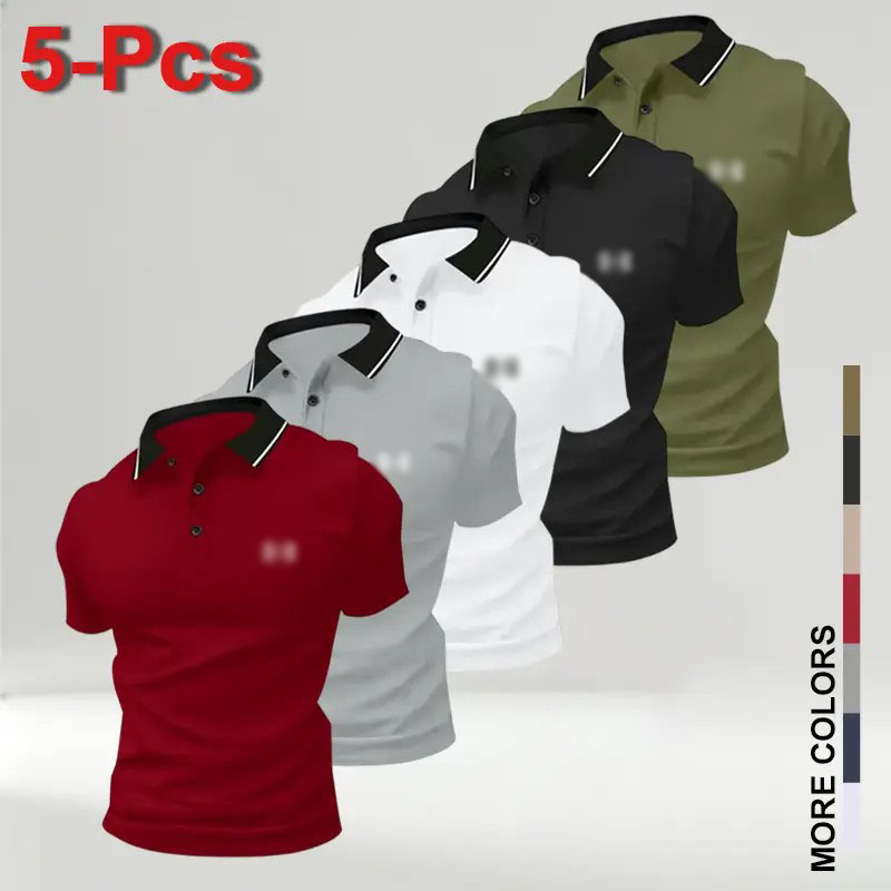 Men’s Classic Performance Polo Shirts 5-Pack