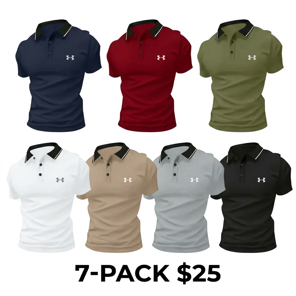 Men’s Classic Performance Polo Shirts 5-Pack