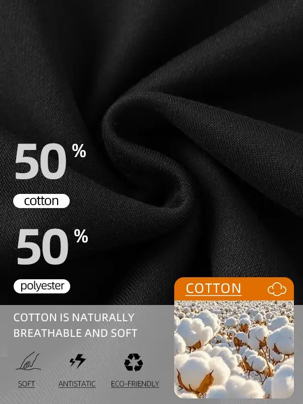 Men's Cotton Blend Hoodie – Long Sleeve Regular Fit Pullover, Soft Breathable Everyday Comfort