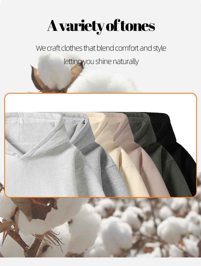 Men's Cotton Blend Hoodie – Long Sleeve Regular Fit Pullover, Soft Breathable Everyday Comfort