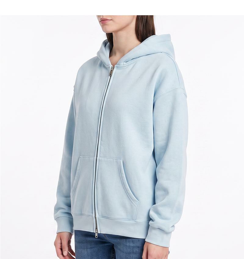 Unisex Vintage Washed Zip-Up Hoodie – Oversized Full-Zip Streetwear Sweatshirt with Kangaroo Pocket